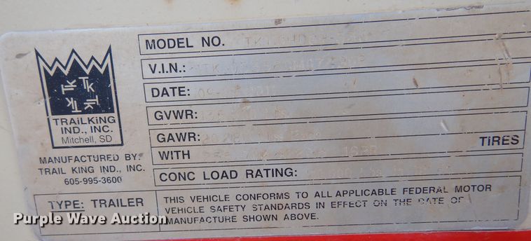 image for item JT9496 2012 Trail King TK110HDG533  lowboy equipment trailer