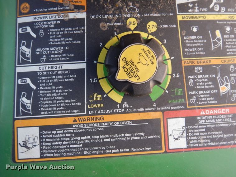 image for item KY9616 2010 John Deere X300  lawn mower