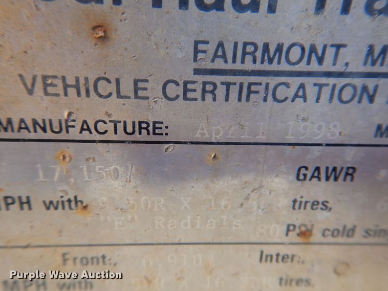 image for item KY9650 1998 Redi Haul FSL1427E  utility trailer