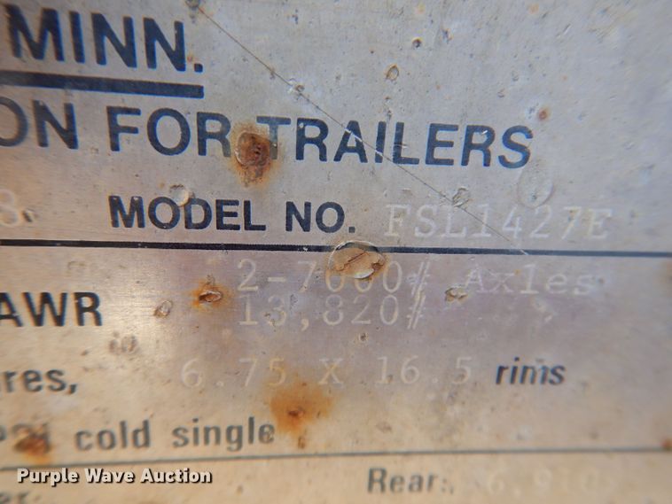 image for item KY9650 1998 Redi Haul FSL1427E  utility trailer