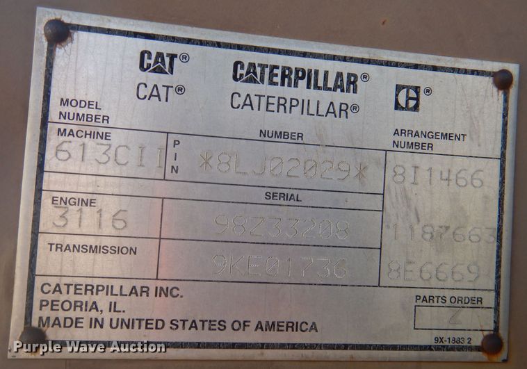 image for item DA5480 1999 Caterpillar 613C  elevating scraper
