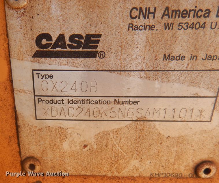 image for item DA5483 2007 Case CX240B  excavator
