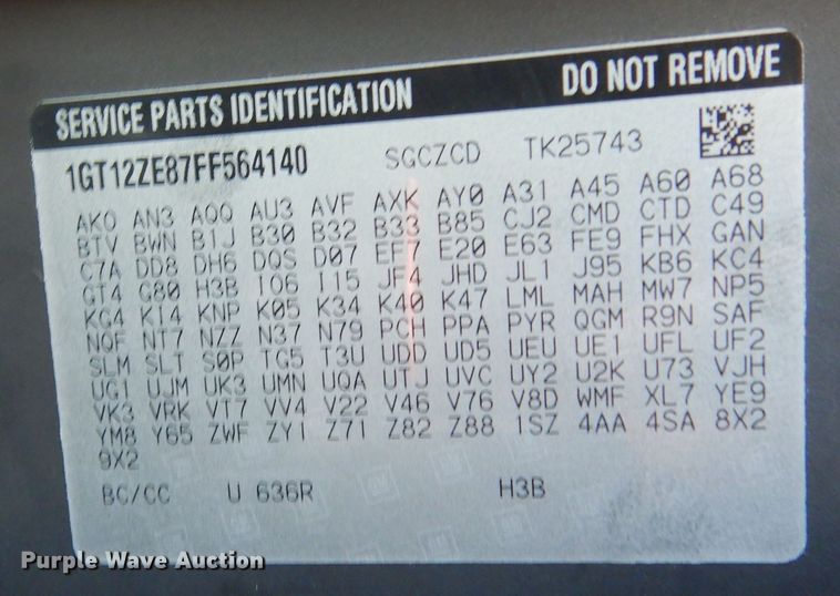 image for item DF0282 2015 GMC Sierra 2500HD  Crew Cab pickup truck