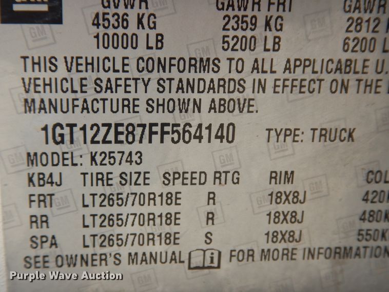 image for item DF0282 2015 GMC Sierra 2500HD  Crew Cab pickup truck