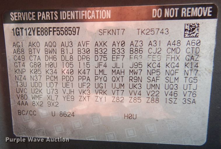 image for item DF0284 2015 GMC Sierra 2500HD  Crew Cab pickup truck