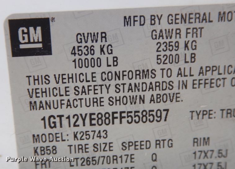 image for item DF0284 2015 GMC Sierra 2500HD  Crew Cab pickup truck