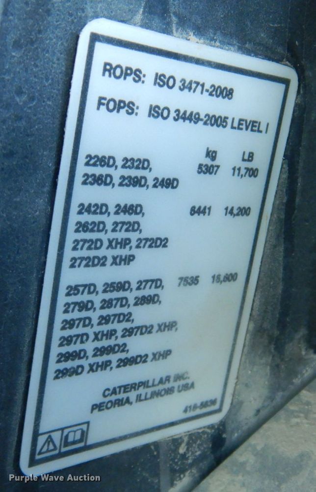 image for item DH8004 2017 Caterpillar 299D2  tracked skid steer loader