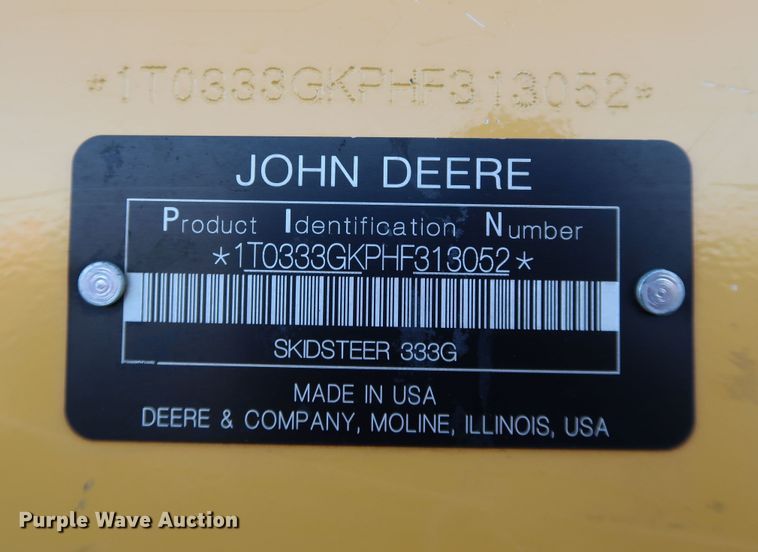 image for item DJ2418 2017 John Deere 333G  tracked skid steer loader