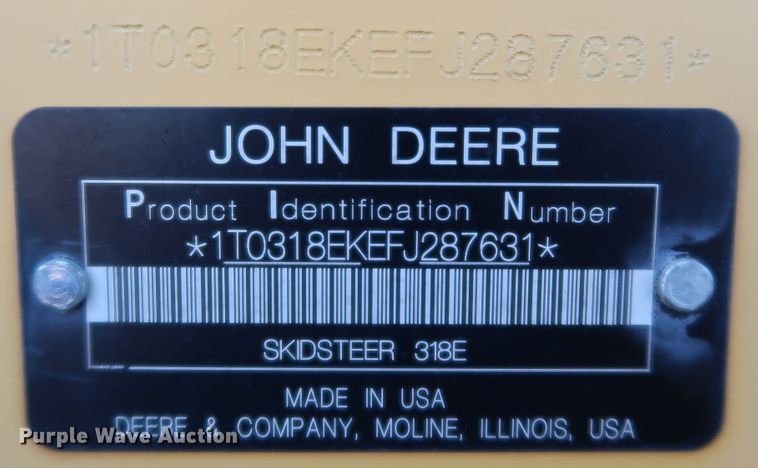 image for item DJ2419 2015 John Deere 318E  skid steer loader