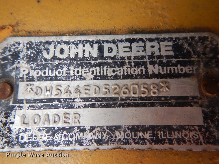 image for item DJ7441 1989 John Deere 544E  wheel loader