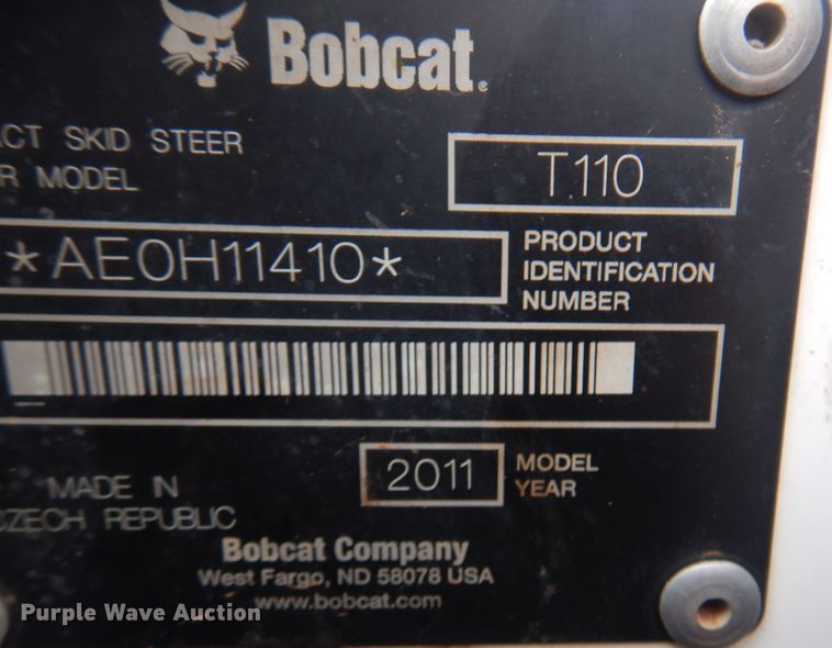 image for item DJ7532 2011 Bobcat T110  tracked skid steer loader