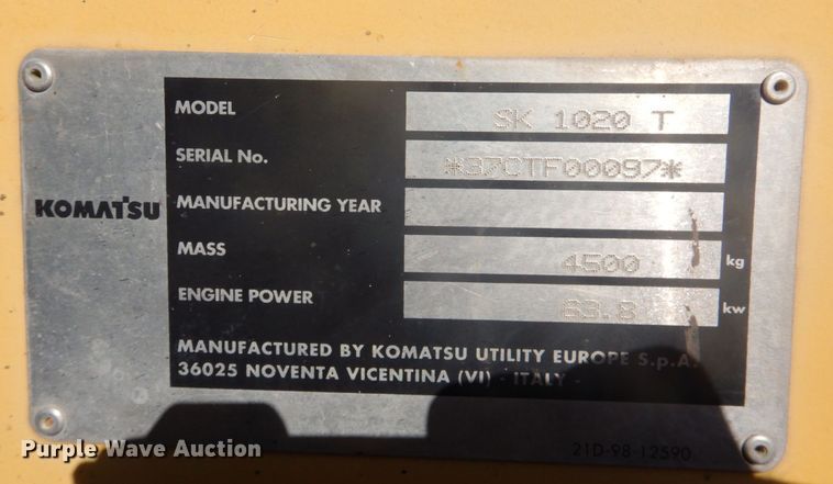 image for item DK1338 2004 Komatsu SK1020T  skid steer loader