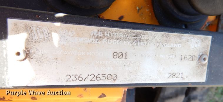 image for item DK3125 2002 JCB 801  mini excavator