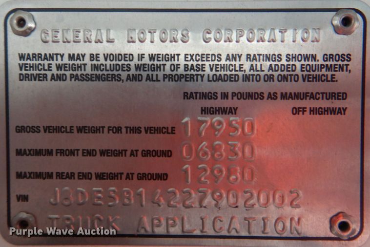 image for item DN6530 2002 GMC W5500  sewer jetter truck