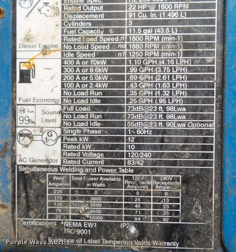 image for item HF9965 Miller Pro 300  welder/generator