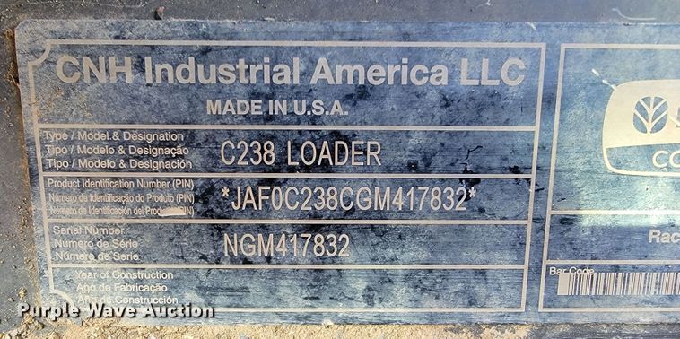 image for item HR9494 New Holland C238  tracked skid steer loader