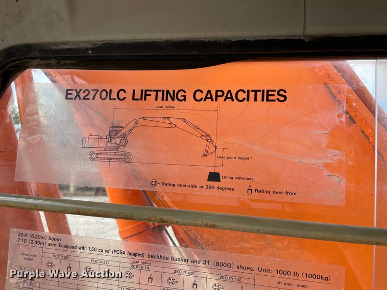 image for item II9476 1992 Hitachi EX270LC  excavator