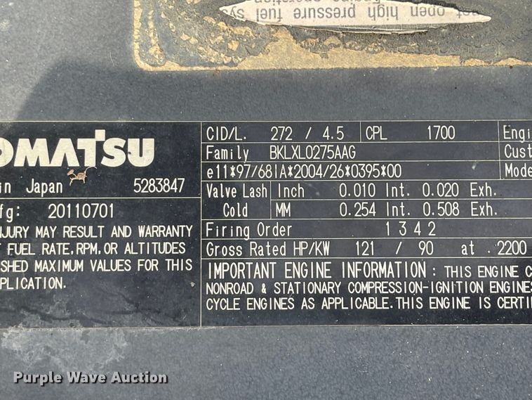 image for item IK9612 2012 Komatsu PC160LC-8  excavator