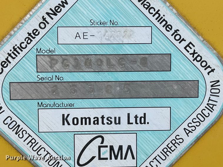 image for item IK9612 2012 Komatsu PC160LC-8  excavator