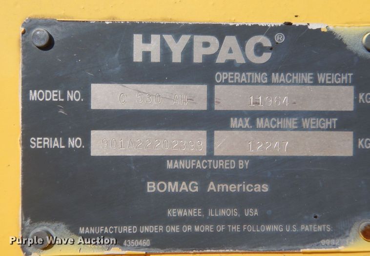image for item IV9516 2007 Hypac C530AH  pneumatic roller