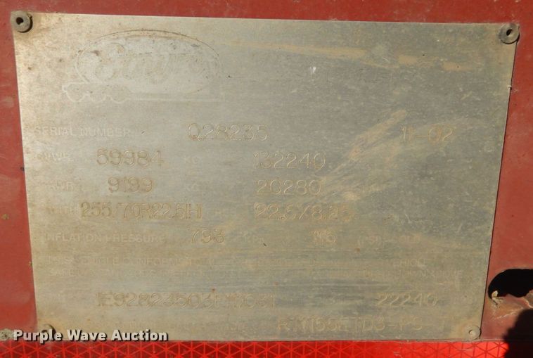 image for item IV9527 2003 Etnyre RTN55ETD3-PS-T1  lowboy equipment trailer