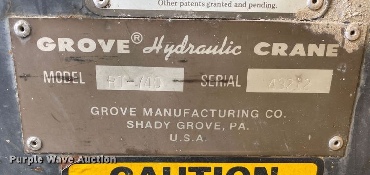 image for item IX9524 Grove RT-740  crane