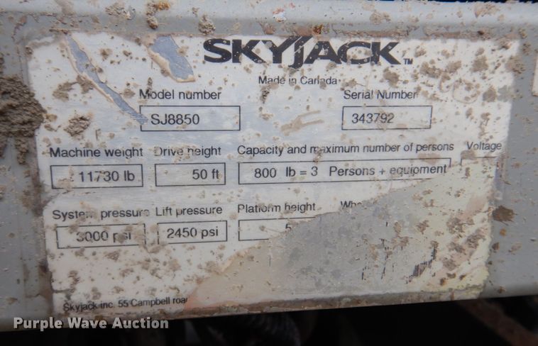 image for item JF9948 Skyjack SJ8850  scissor lift