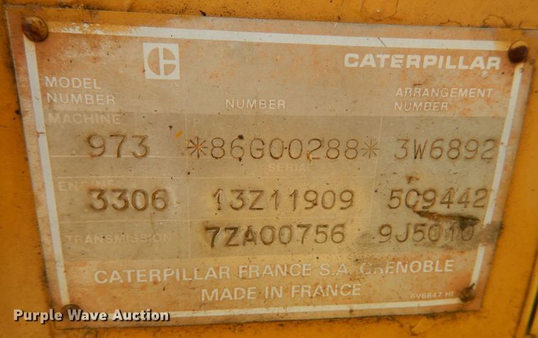 image for item JF9953 1986 Caterpillar 973  track loader