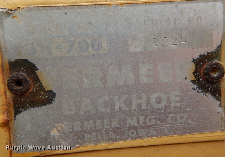 image for item JI9378 1972 Vermeer M450  trencher