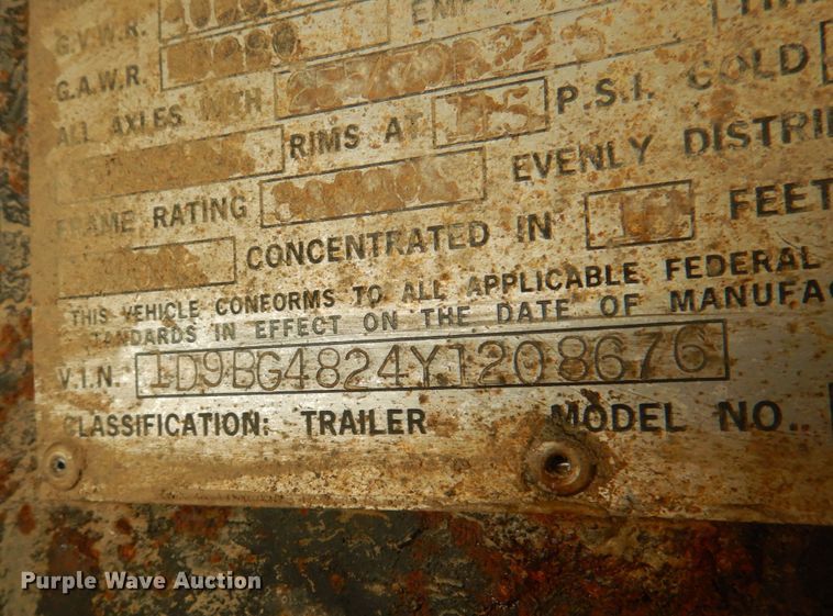 image for item JS9221 2000 Doonan 482DB14  drop deck trailer