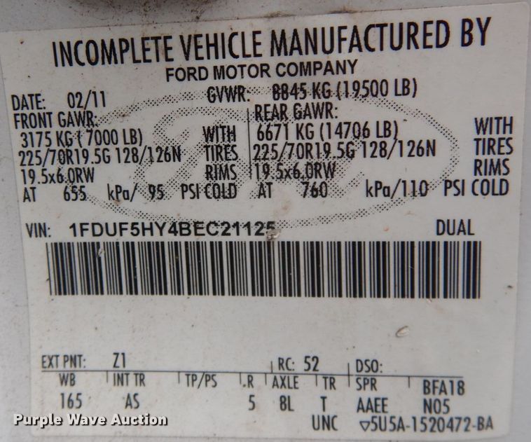 image for item JS9476 2011 Ford F550  forestry bucket truck