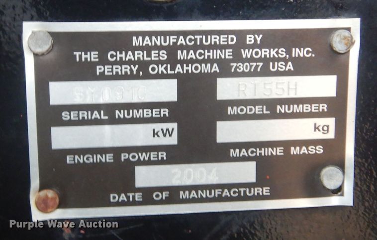 image for item KO9177 2004 Ditch Witch RT55  trencher