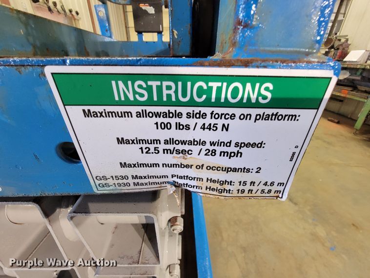 image for item KQ9104 Genie GS-1930  scissor lift