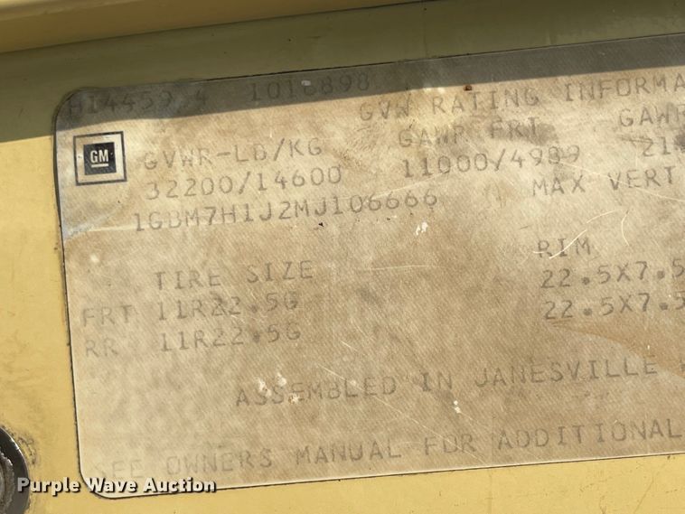 image for item KU9253 1991 Chevrolet Kodiak  crane truck