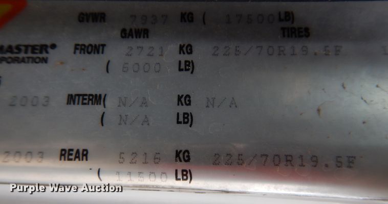 image for item KY9555 2003 Ford E550 Super Duty  box truck