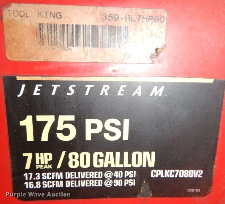 image for item KY9579 Manchester CPLKC7080V2  air compressor