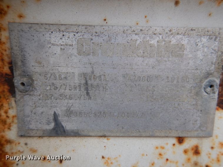 image for item KY9580 1998 Cronkhite 6400A  equipment trailer