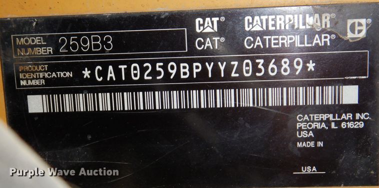 image for item KY9582 2012 Caterpillar 259B3  tracked skid steer loader