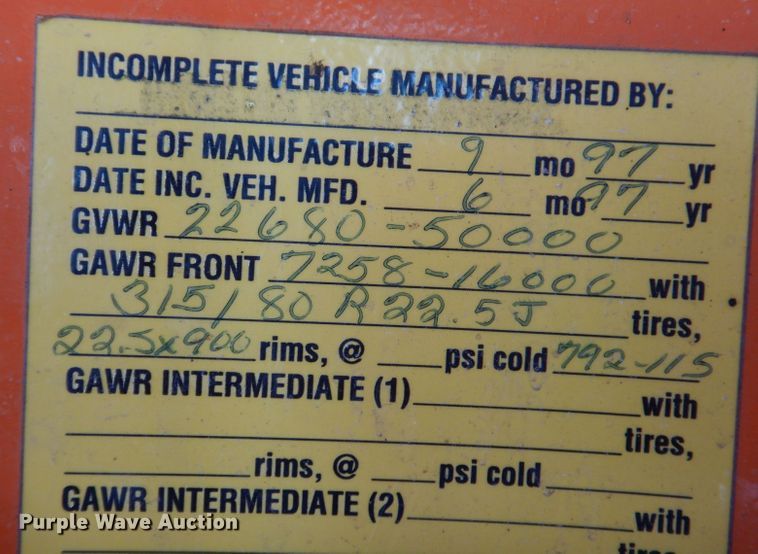 image for item KY9649 1998 International 4900  dump truck