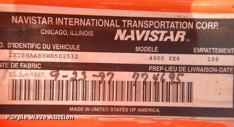 image for item KY9649 1998 International 4900  dump truck