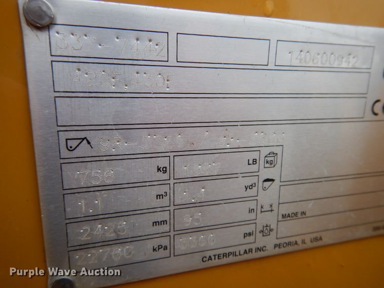image for item KY9670 2014 Caterpillar 430F  backhoe