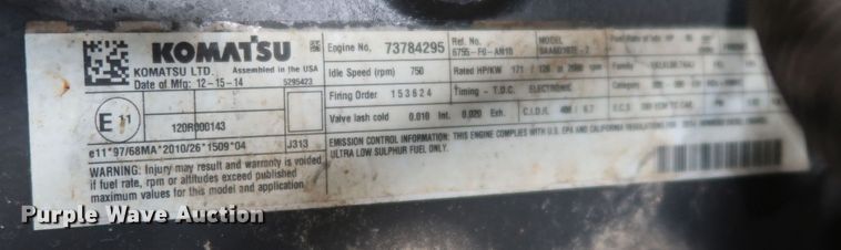 image for item DJ2395 2016 Komatsu WA320-7  wheel loader