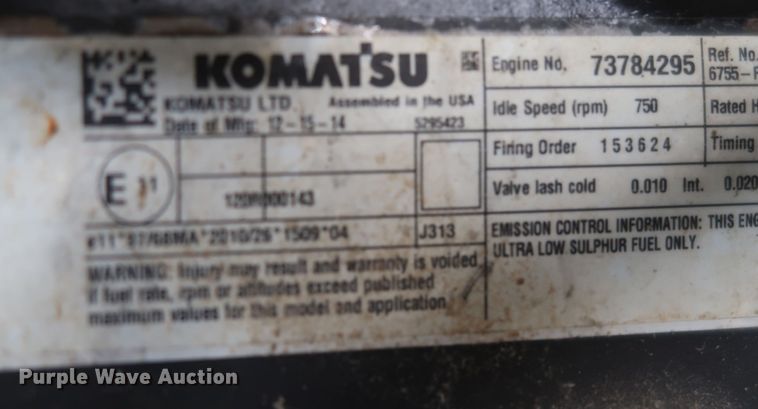 image for item DJ2395 2016 Komatsu WA320-7  wheel loader