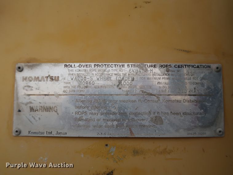 image for item DJ2396 2004 Komatsu WA200-5  wheel loader