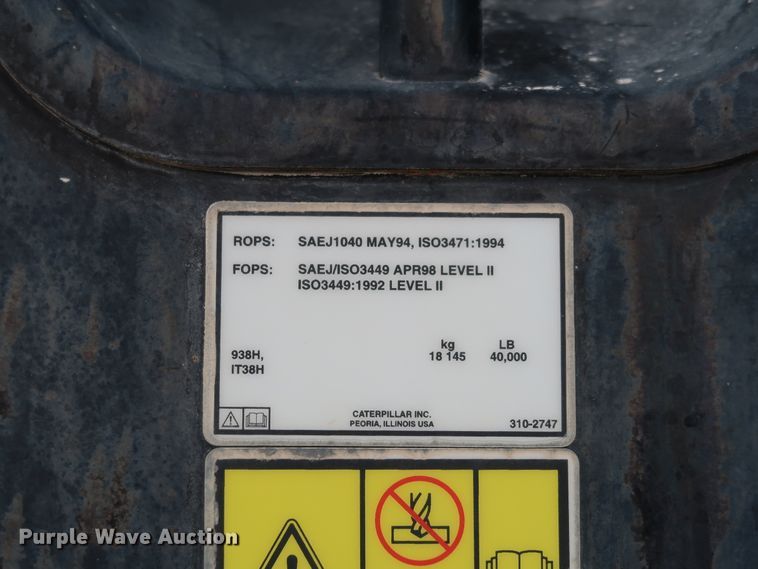 image for item DJ2406 2008 Caterpillar 938H  wheel loader