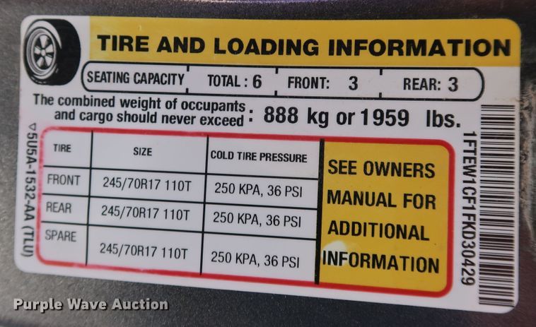 image for item JP9335 2015 Ford F150  SuperCrew pickup truck