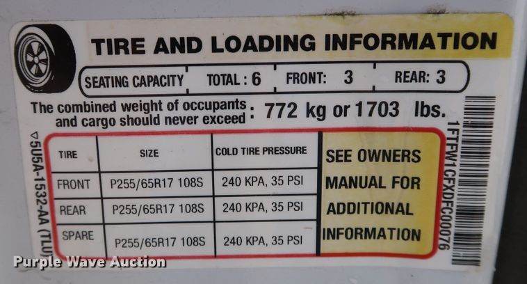 image for item JP9340 2013 Ford F150  SuperCrew pickup truck