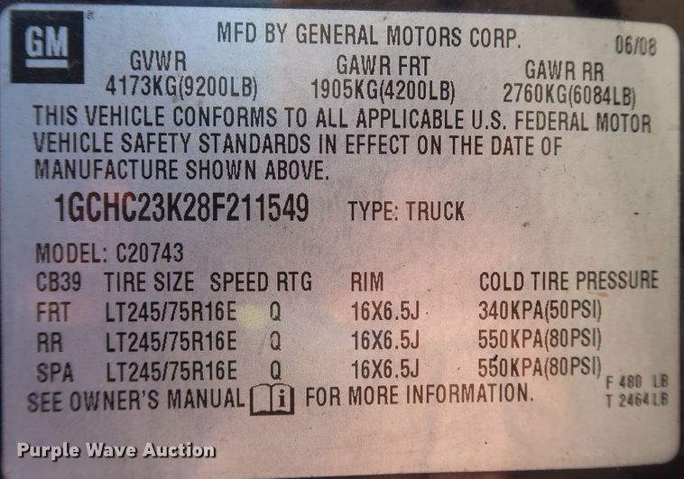 image for item JP9342 2008 Chevrolet Silverado 2500HD  Crew Cab pickup truck