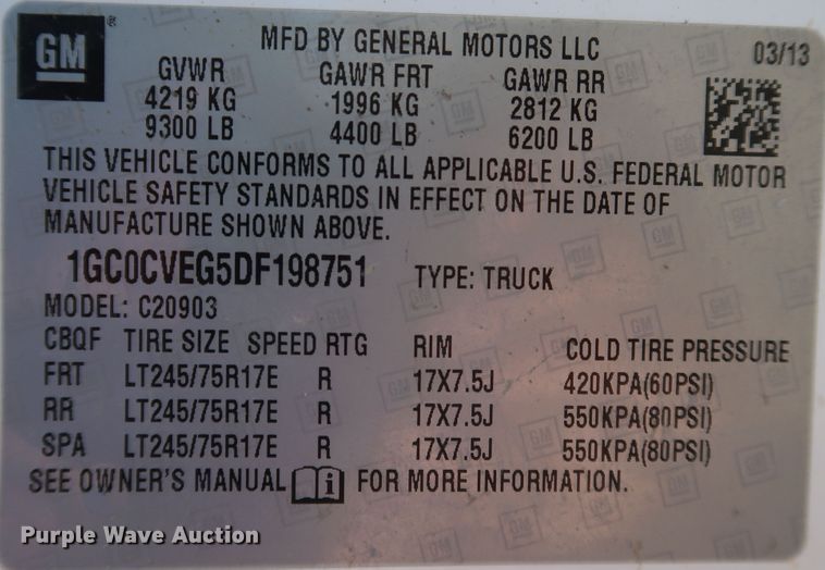 image for item JP9344 2013 Chevrolet Silverado 2500HD  pickup truck