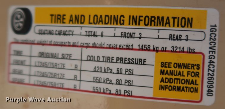 image for item JP9351 2012 Chevrolet Silverado 2500HD  Ext. Cab pickup truck